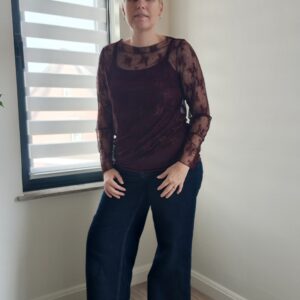 Nina kanten top bordeaux - Afbeelding 4