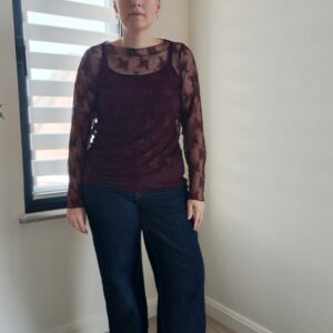 Nina kanten top bordeaux