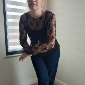 Nina kanten top chocoladebruin - Afbeelding 4