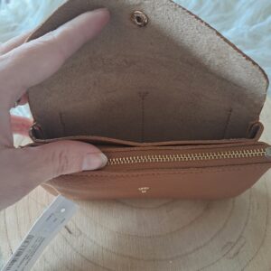Leren portemonnee Camel - Afbeelding 5